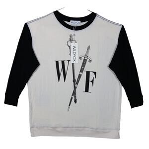 Wildfox Graphic Oversized Sweatshirt Size Small Black and White NWT